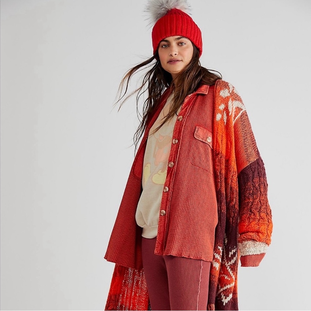 Free People NWT Women’s Oversized One Scout Jacket Rust Color Size L $128 Retail - Picture 2 of 16
